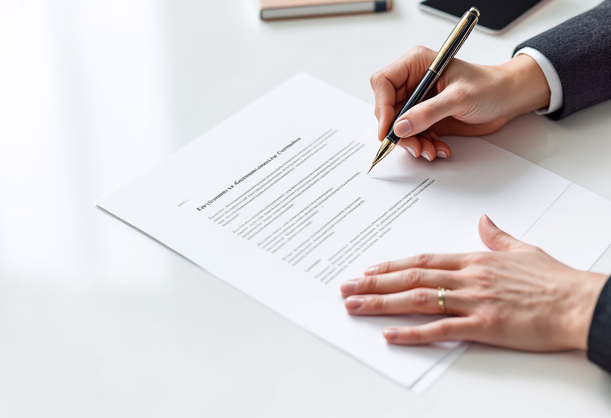 image of legal documents being signed