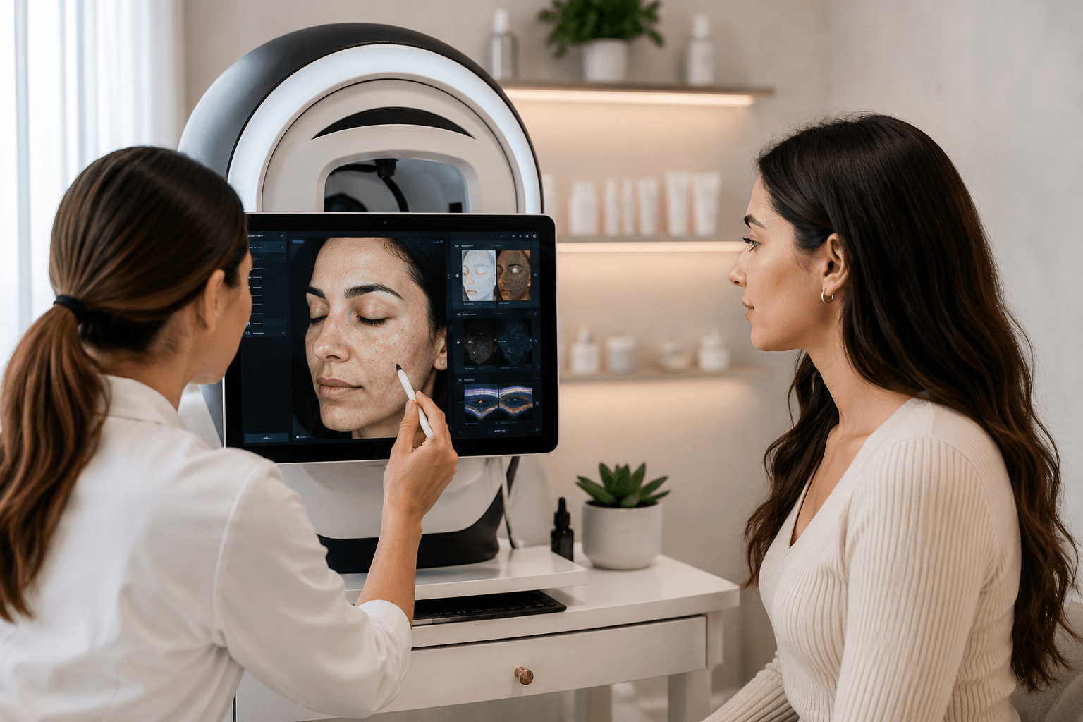 Skin analysis consultation for aesthetic services in San Diego California using advanced diagnostic technology