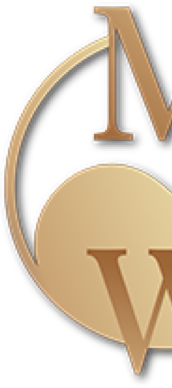 Gold and bronze stylized letters 'M' and 'W' with a circular arc and ellipse design, representing a wealth management logo.