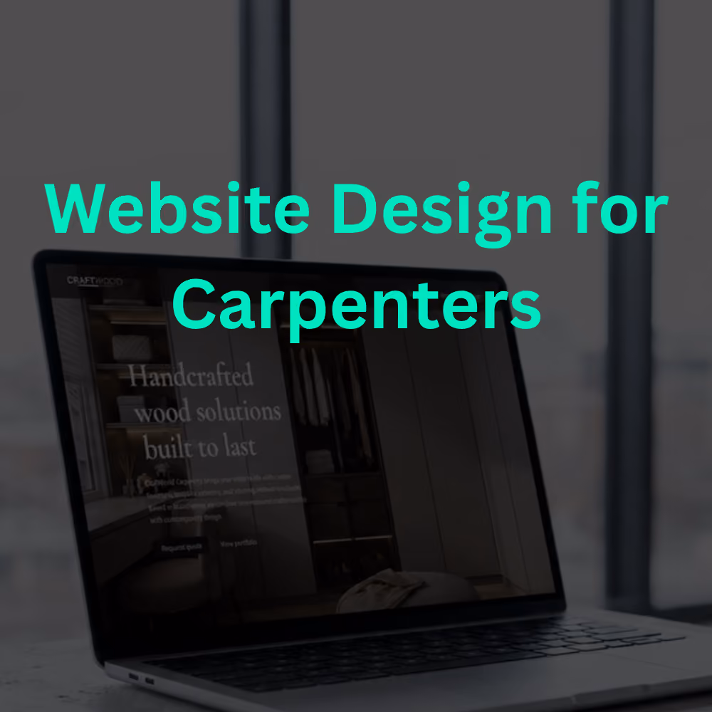 Carpentry business website design shown on desktop