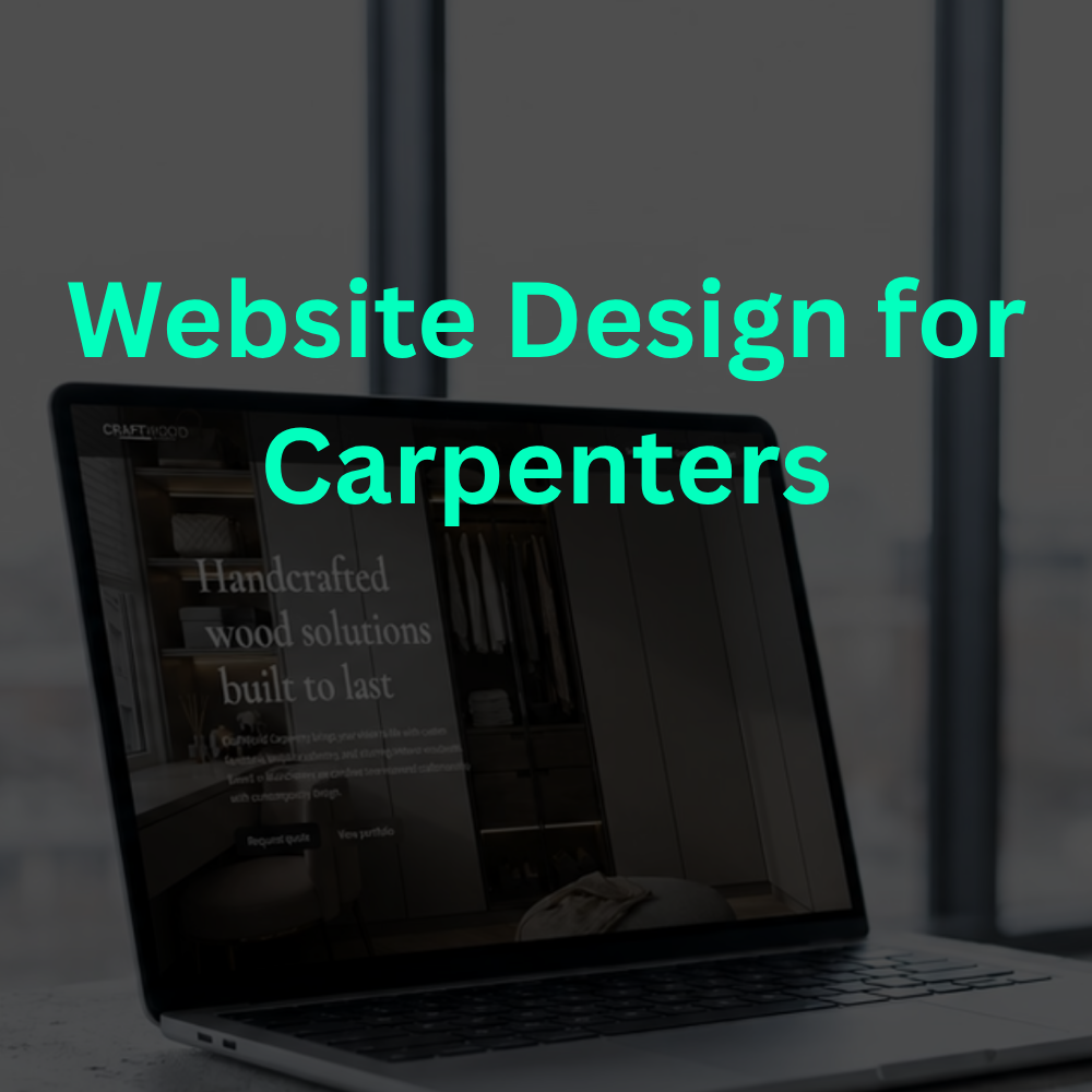 Carpentry business website design shown on desktop