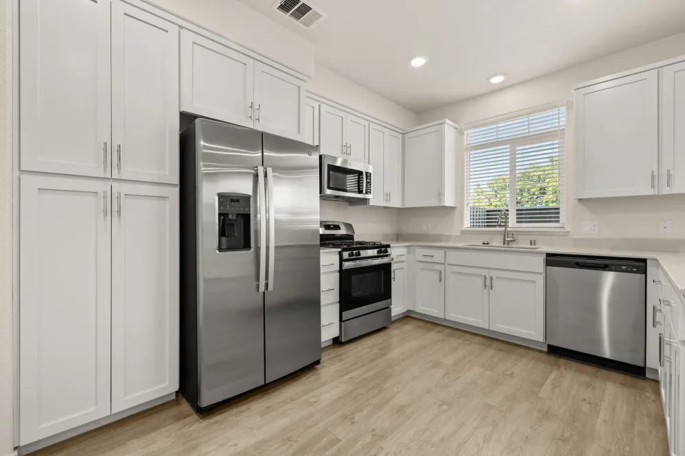 Kitchen with stainless steel appliances