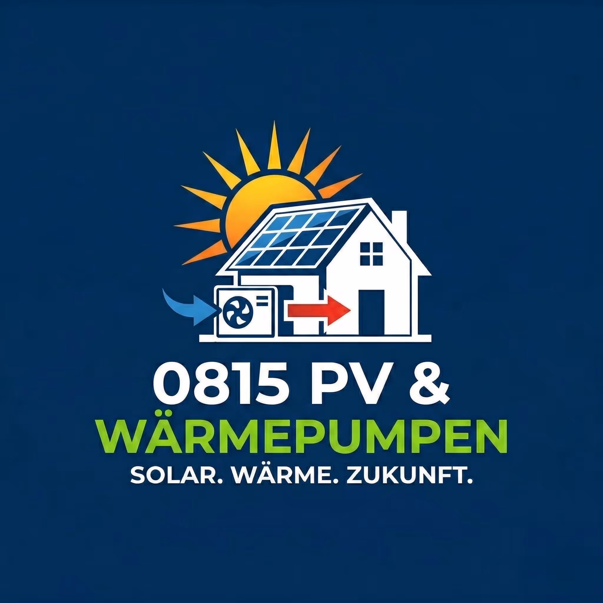 Haus mit Solarpanel und Wärmepumpe zeigt Solarenergie, Wärme und Zukunft.