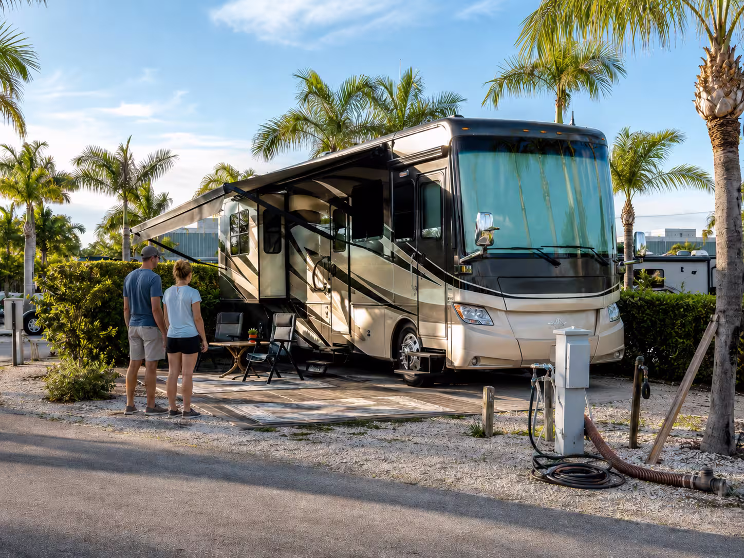 Motorhome at a Palm Beach area RV park