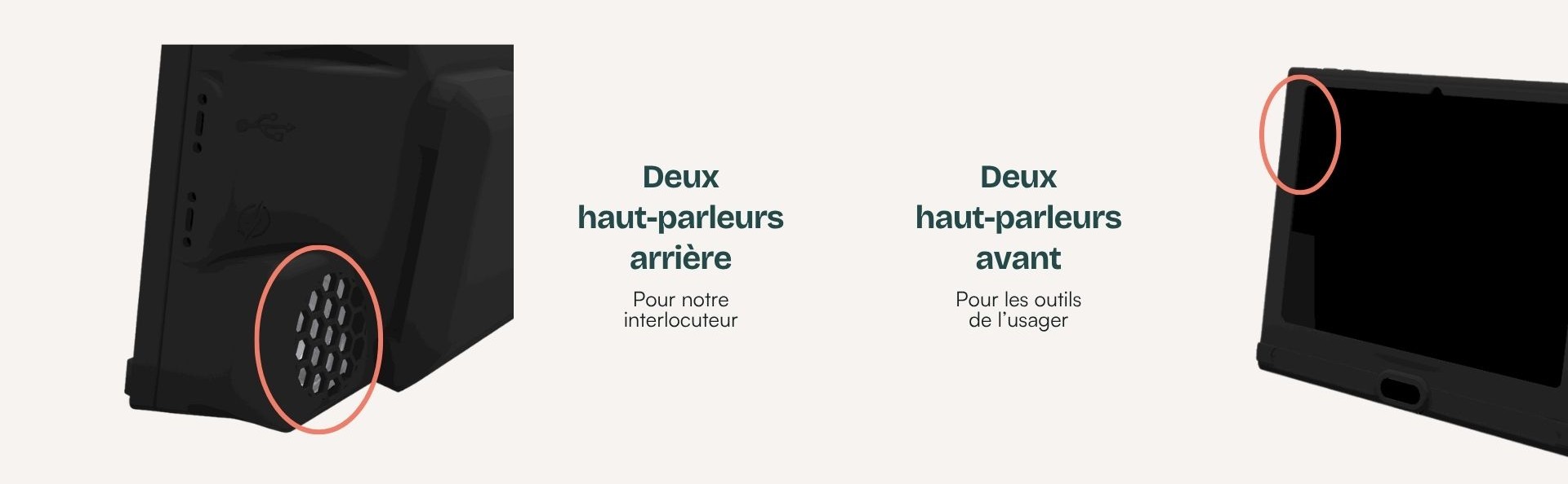 Haut-parleurs 360° avant et arrière de la tablette JIB Eyes Premium