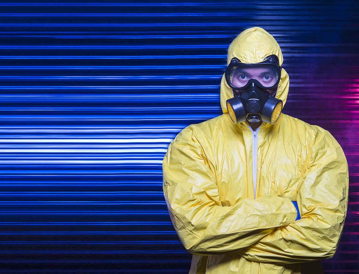Dead body cleaner with mask for the smell