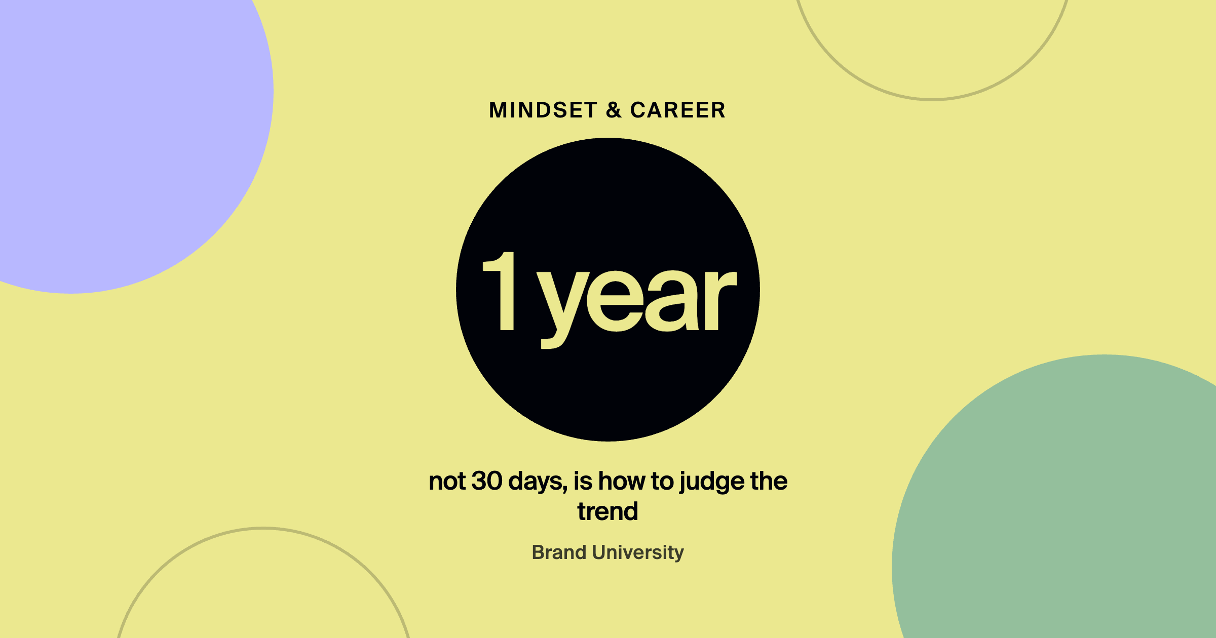 Playing the Long Game in a Portfolio Career: 1 year not 30 days, is how to judge the trend