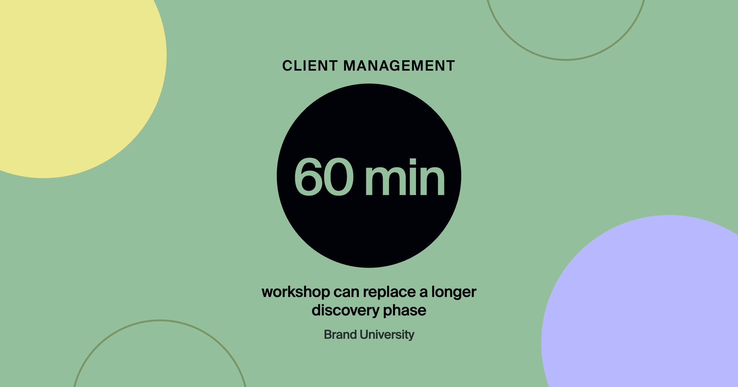 How to Handle a Client Who Wants to Skip the Process: 60 min workshop can replace a longer discovery phase