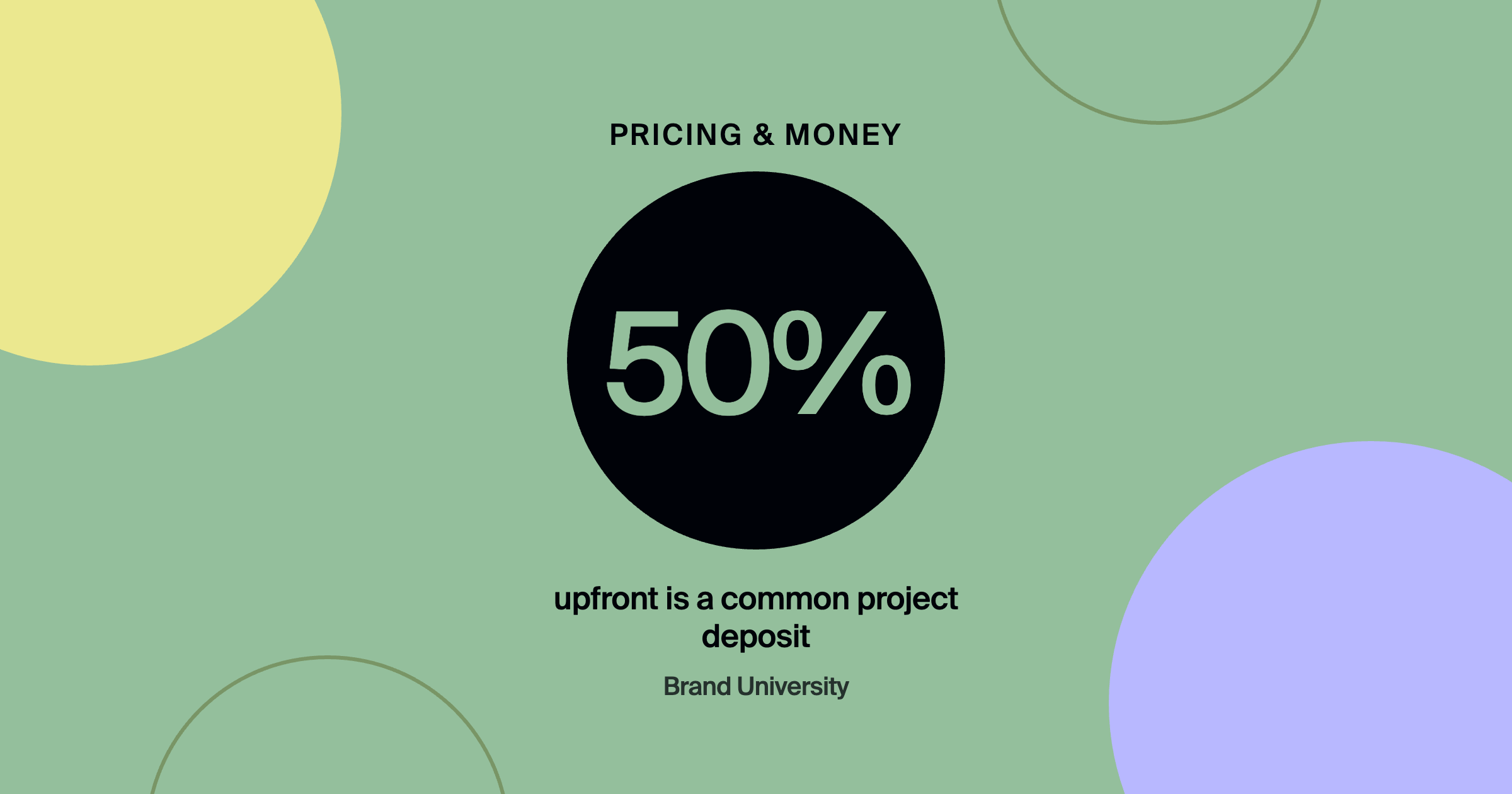 Why You Should Always Ask for a Deposit (And How Much): 50% upfront is a common project deposit