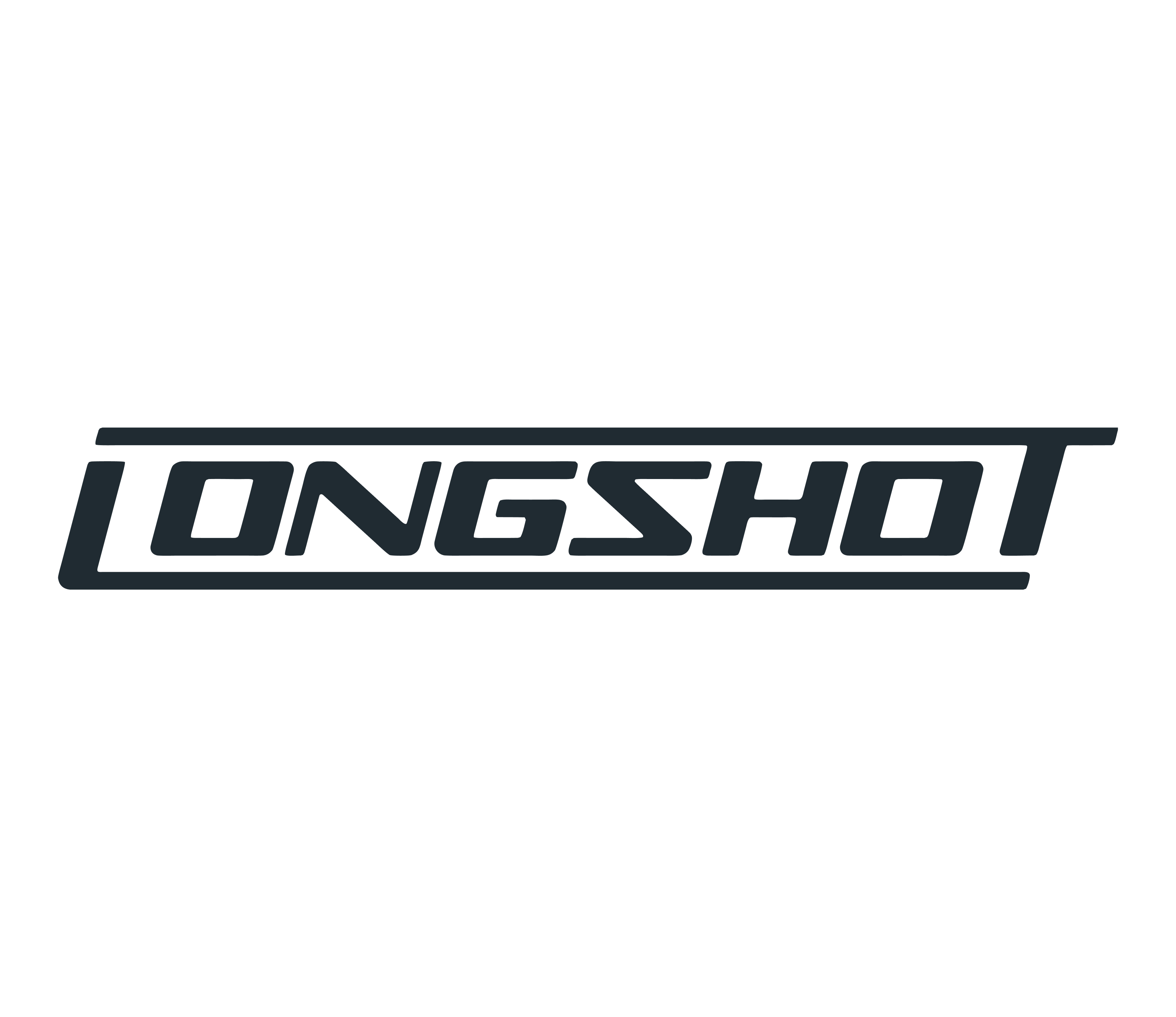 Longshot Space dark wordmark logo on light background