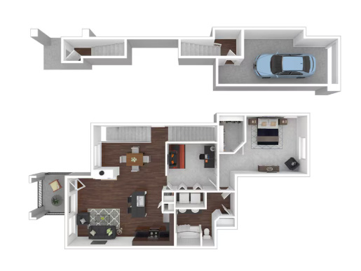 1x1 Den 980 square feet