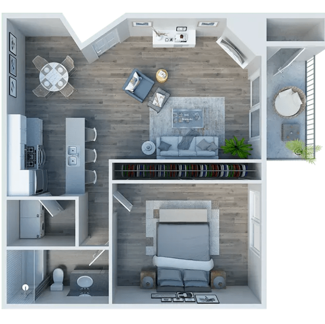 1x1 floor plan Trails at Grand Terrace