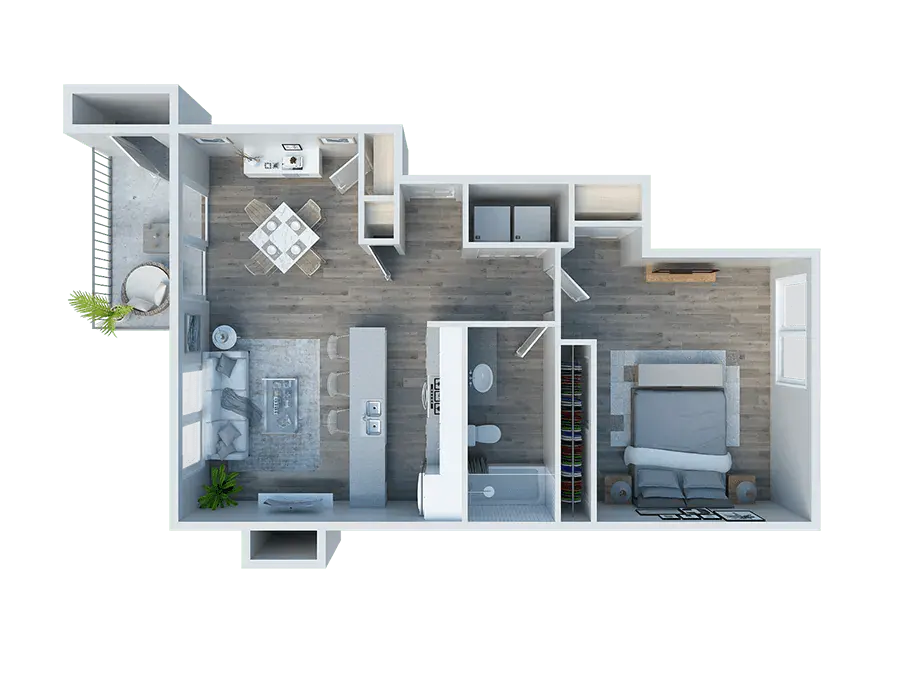One bedroom floor plan for rent