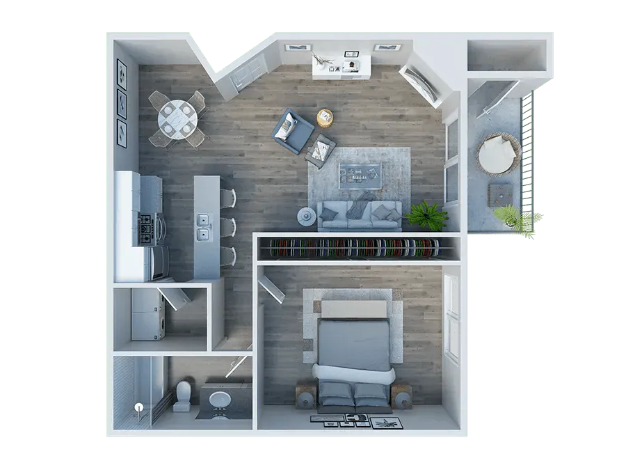 trails at grand terrace one bedroom floor plan