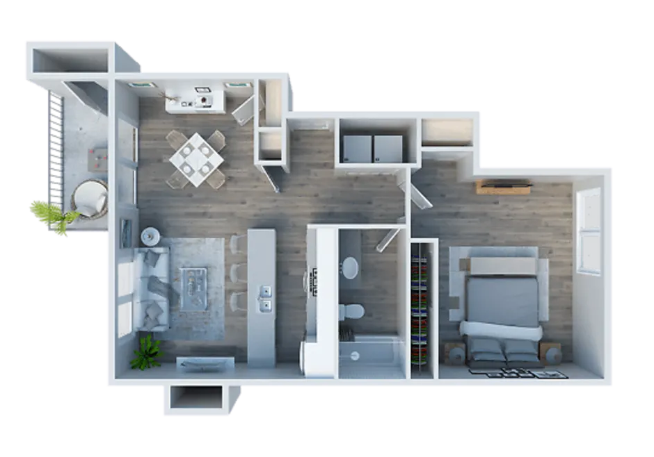 one bedroom floor plan Trails at Grand Terrace