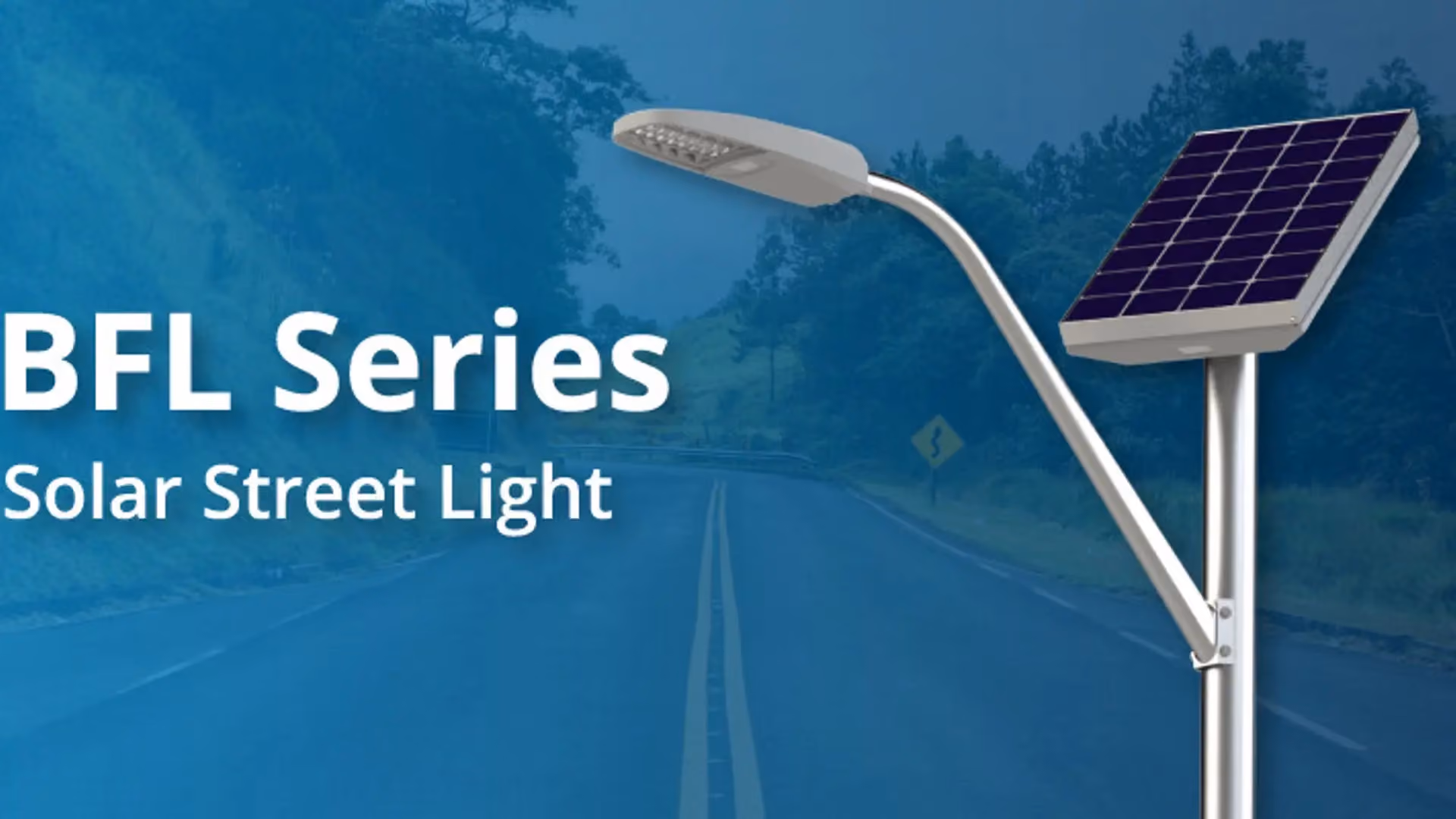 FLT BFL or SCL2 solar street light installed on urban roadway