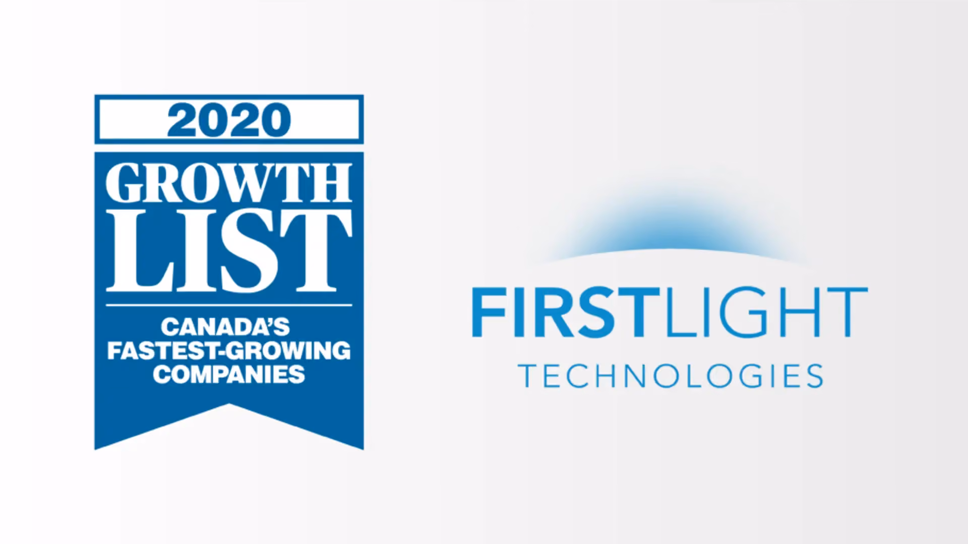 First Light Technologies team receiving GROWTH2020 award recognition