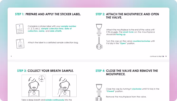 A snapshot of the triosmart collection instructions PDF.