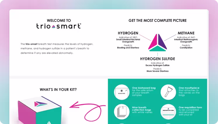 A snapshot of the triosmart collection instruction information packet.