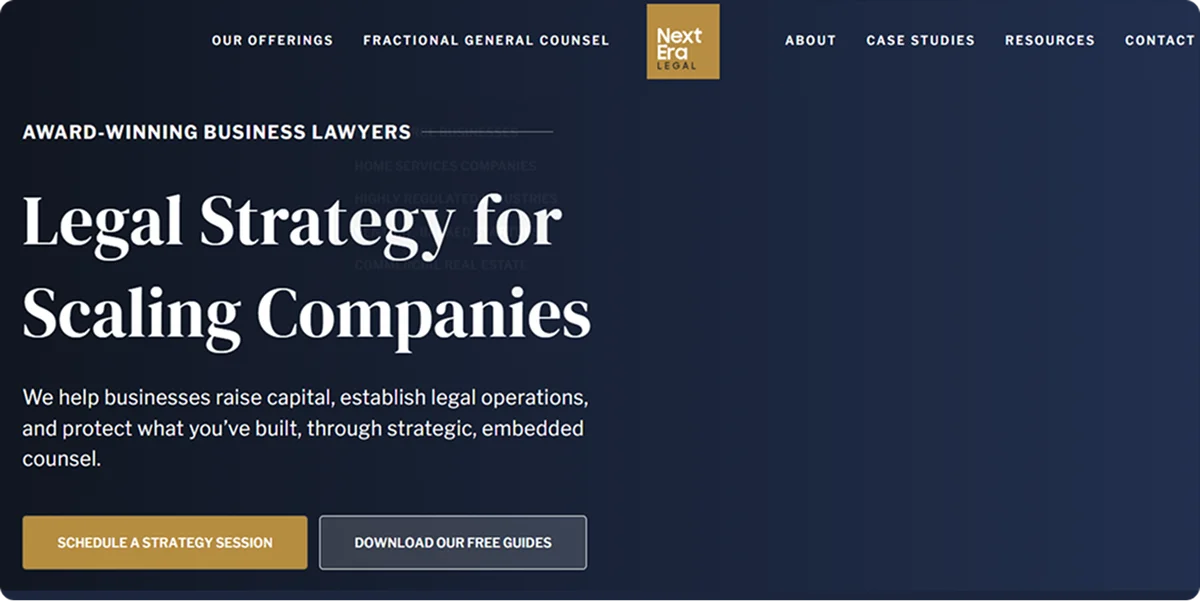 Next Era Legal homepage