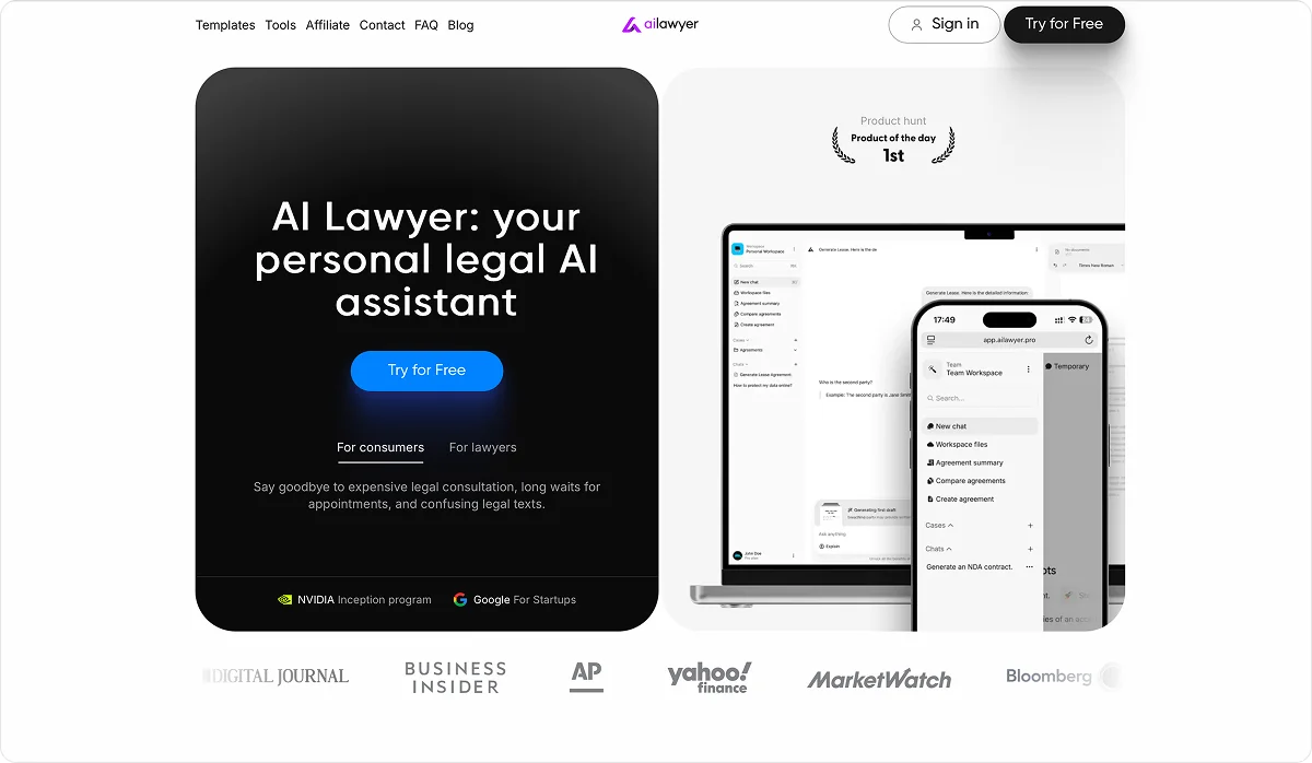 AI Lawyer Homepage