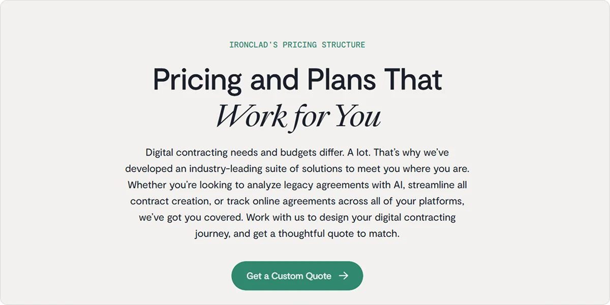 Ironclad Pricing