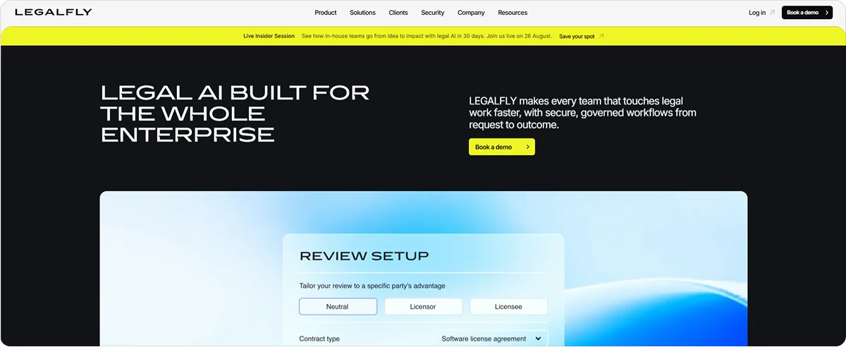 Legalfly homepage