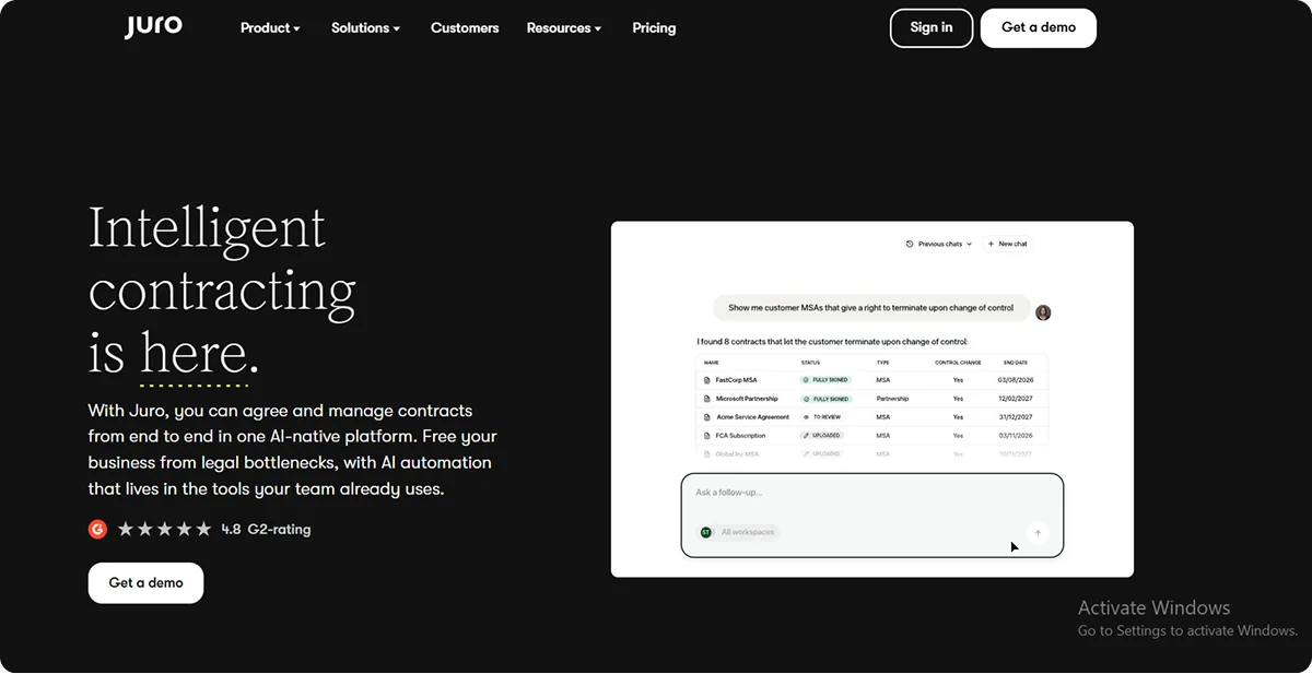 Juro homepage