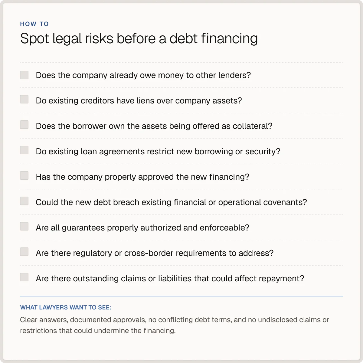 How to spot legal risks