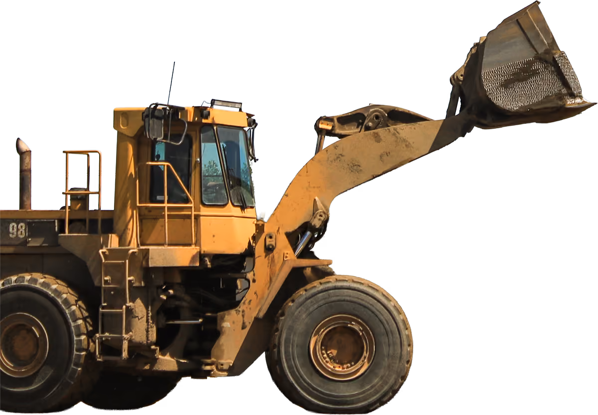 Wheel loader used to load construction aggregates and materials at the Massillon Materials yard.
