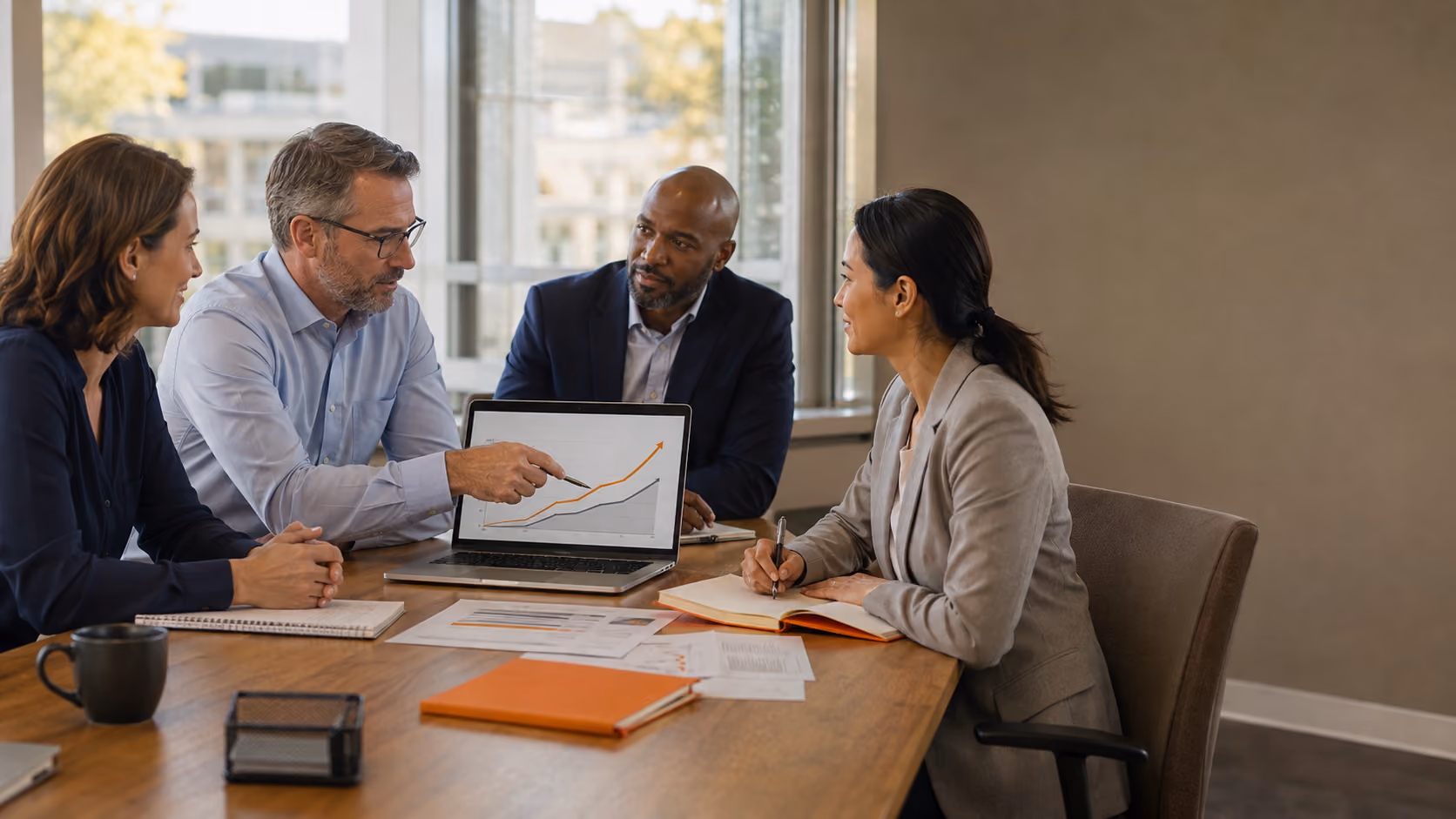 People talking in a group meeting