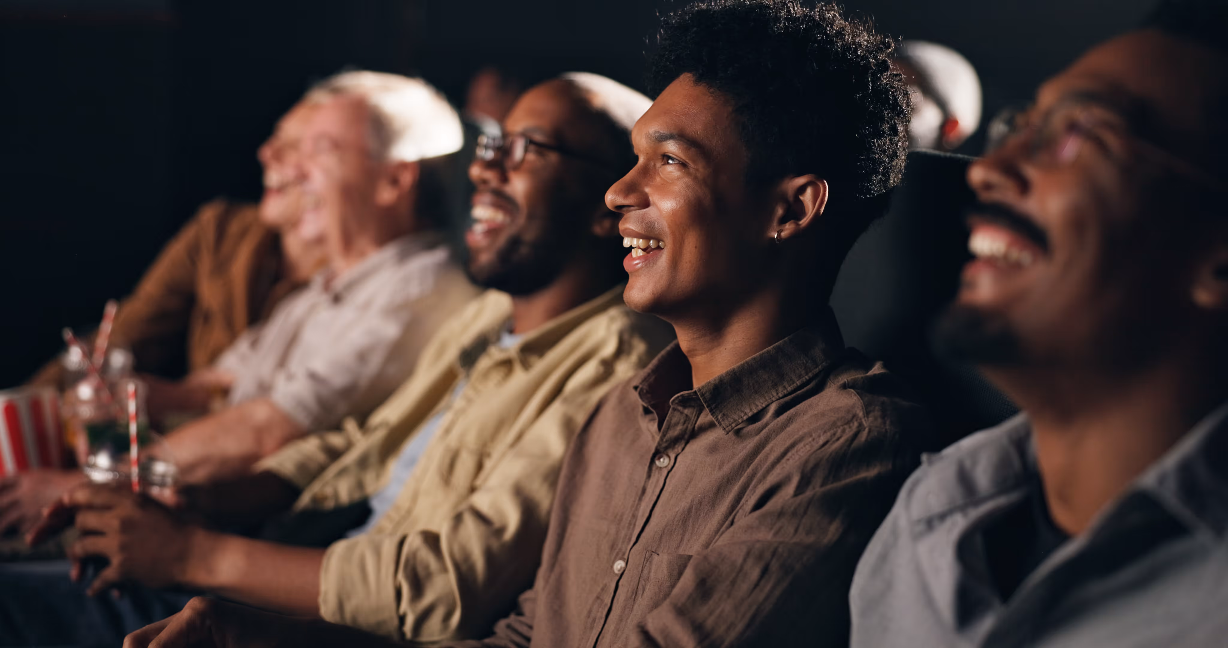 Men watching theater arts stock image