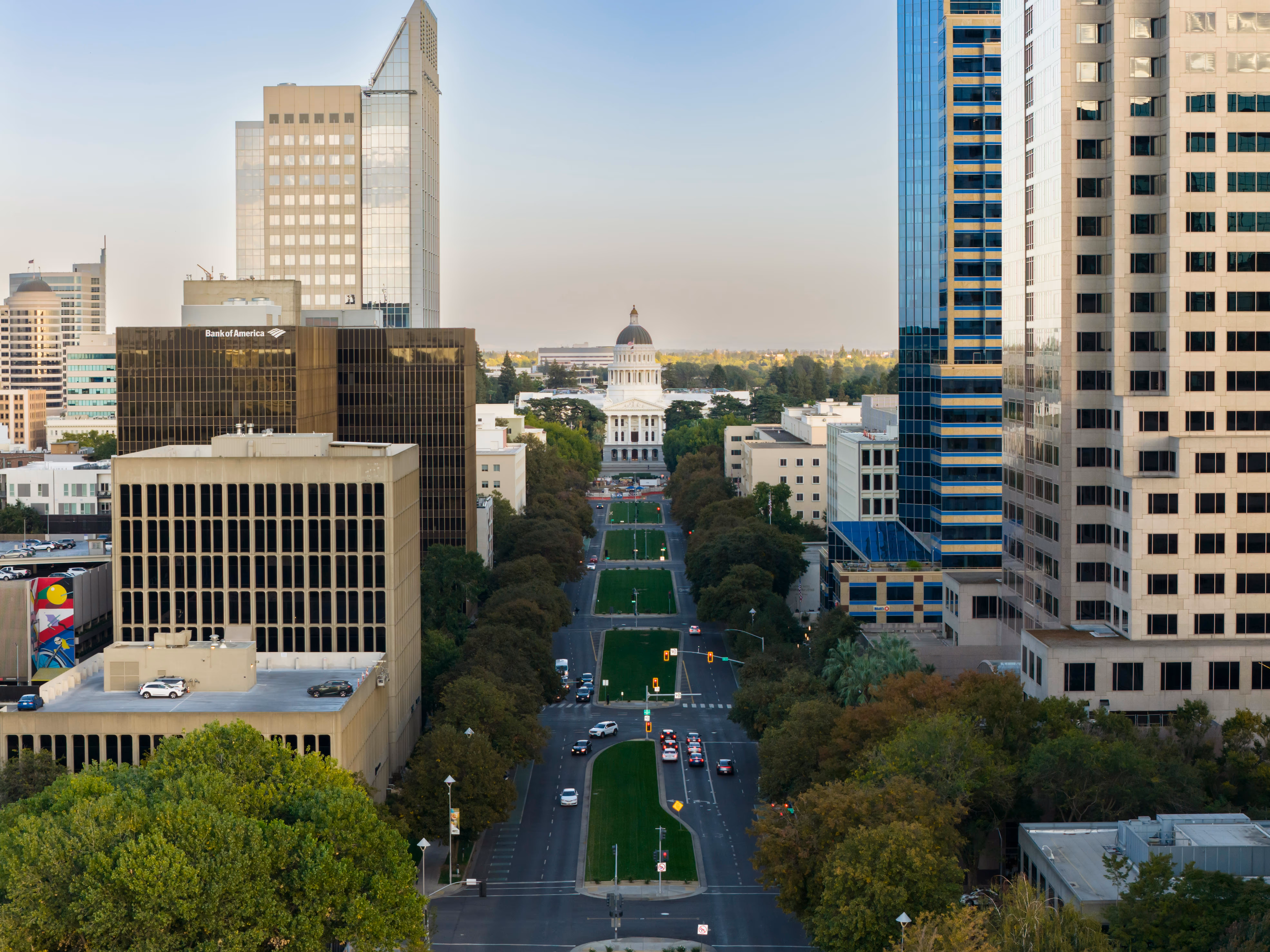 Broadway Sacramento stock image