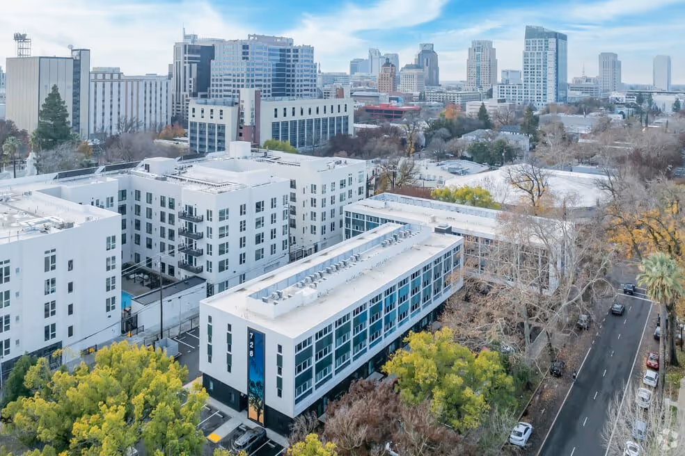 Aerial view of building