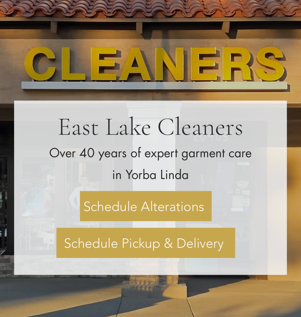 Website made for East Lake Cleaners a dry cleaning company