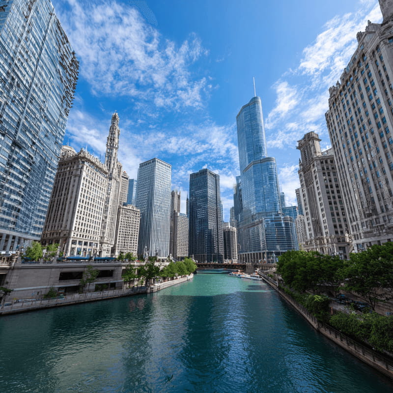 Image of downtown Chicago on a sunny day