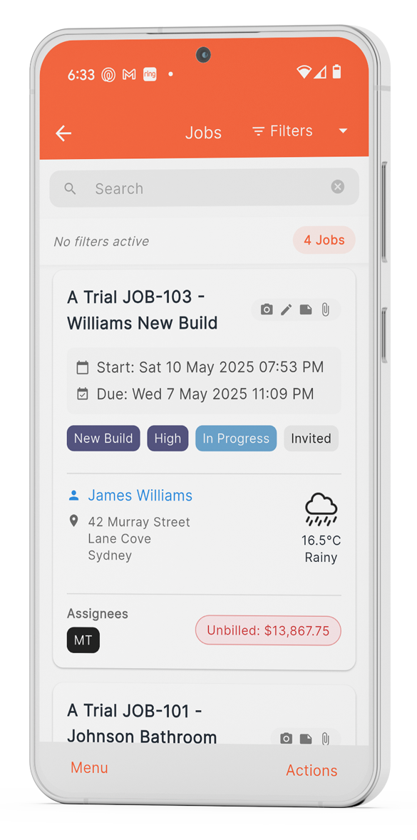 NextMinute Job Management App For Builders