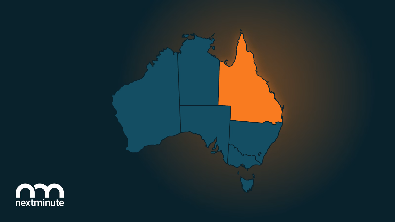 Map of Australia with Queensland highlighted in orange, for the Queensland Construction Business Advancement Grant