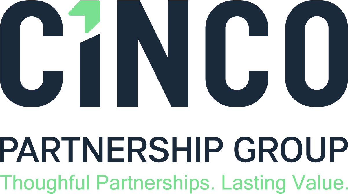ciNCO Partnership Group logo with tagline Thoughtful Partnerships. Lasting Value.