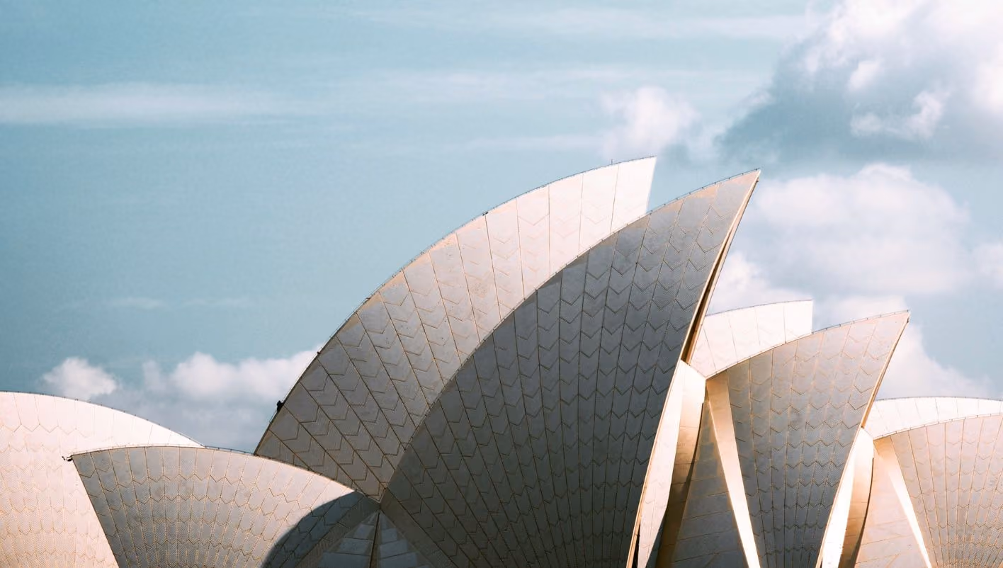 Sydney Opera House on Sydney Harbour, New South Wales.