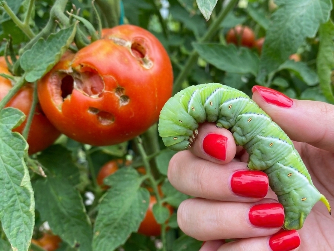 Tomato hornworm caterpillar