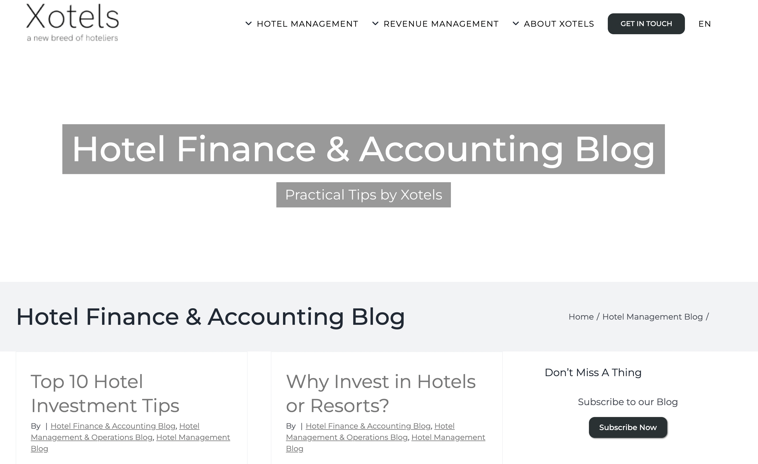 <p>The Xotels Hotel Finance & Accounting Blog is a <strong>dedicated resource that provides comprehensive insights into financial management within the hotel industry. </strong>Whether you are a hotel manager, financial professional, or an enthusiast seeking to delve into the intricacies of hotel financial operations, this blog delivers valuable content. With a commitment to staying up-to-date with industry trends and best practices, this blog equips its readers with the tools and knowledge required to navigate the financial landscape of the hospitality sector effectively.</p>