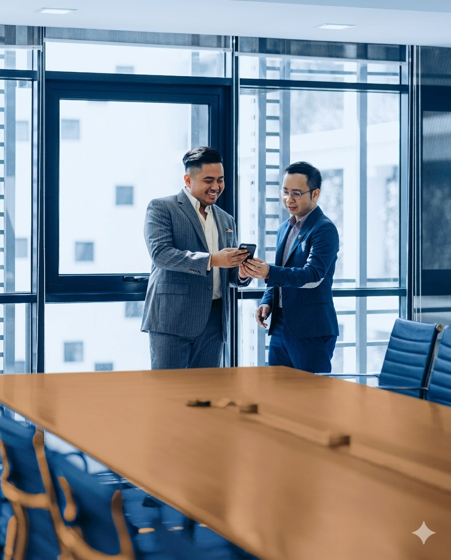 Business advisory meeting — Crestbridge Strategy corporate finance and strategic planning services
