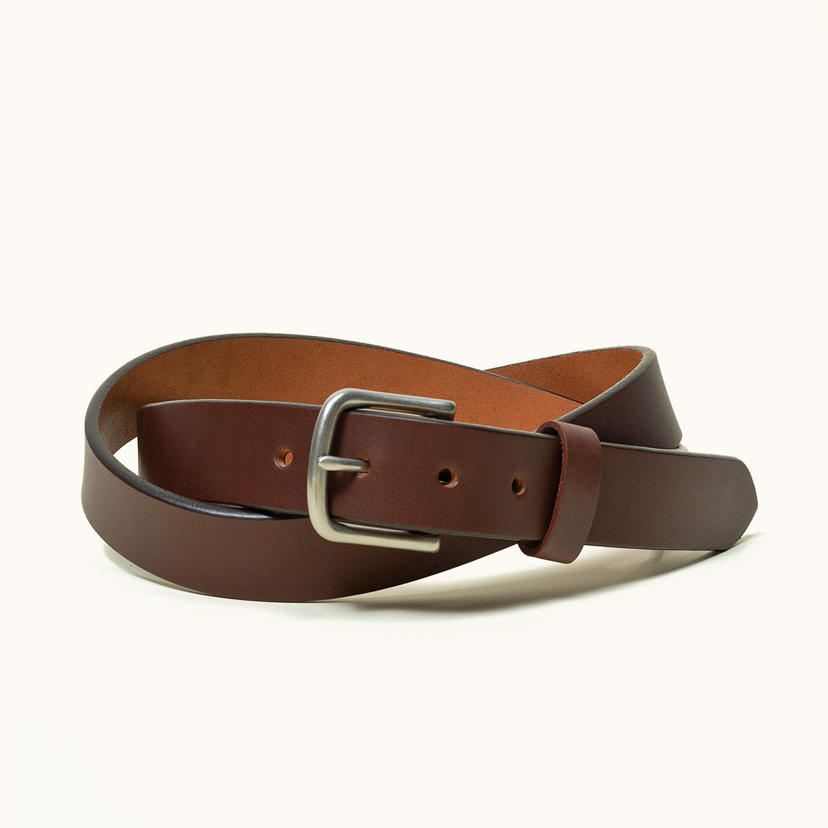 Tanner Goods Classic Belt in 10oz vegetable-tanned leather with stainless roller bar buckle