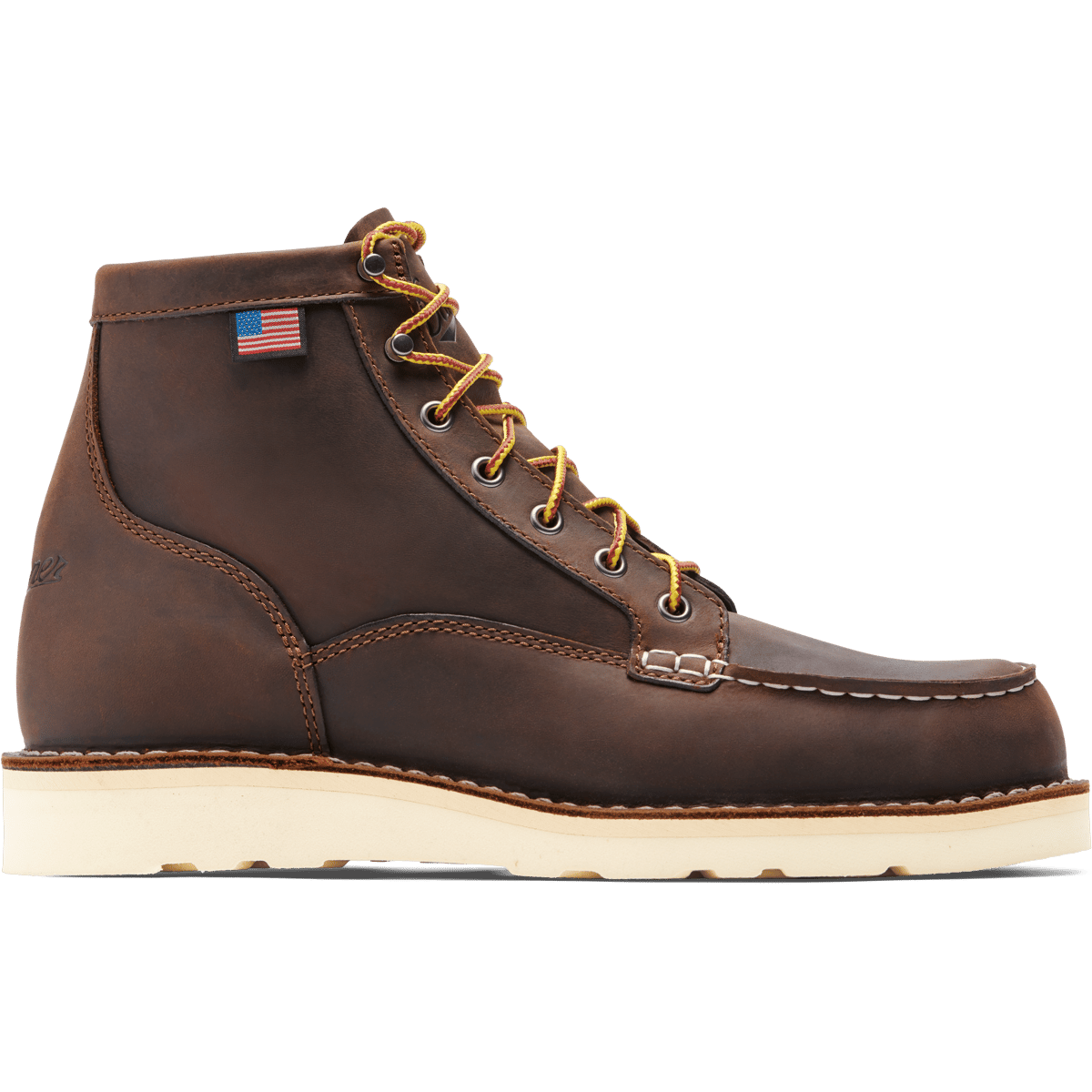 Danner Bull Run Moc Toe 6-inch boot in full-grain oiled leather with wedge outsole