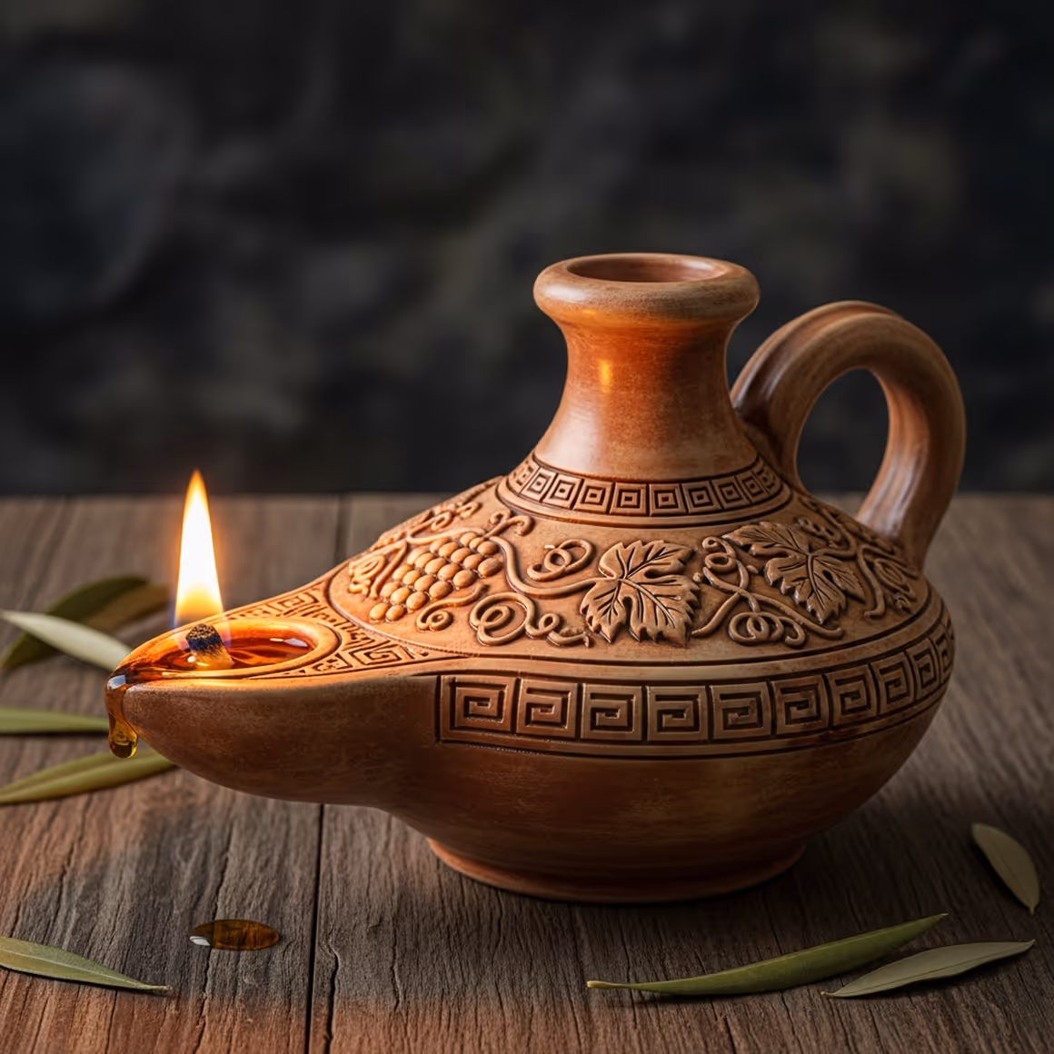 Decorative Clay Oil Lamp