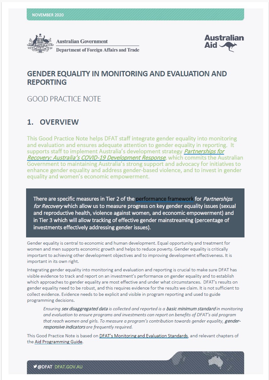 A screenshot of the first page of the good practice note.