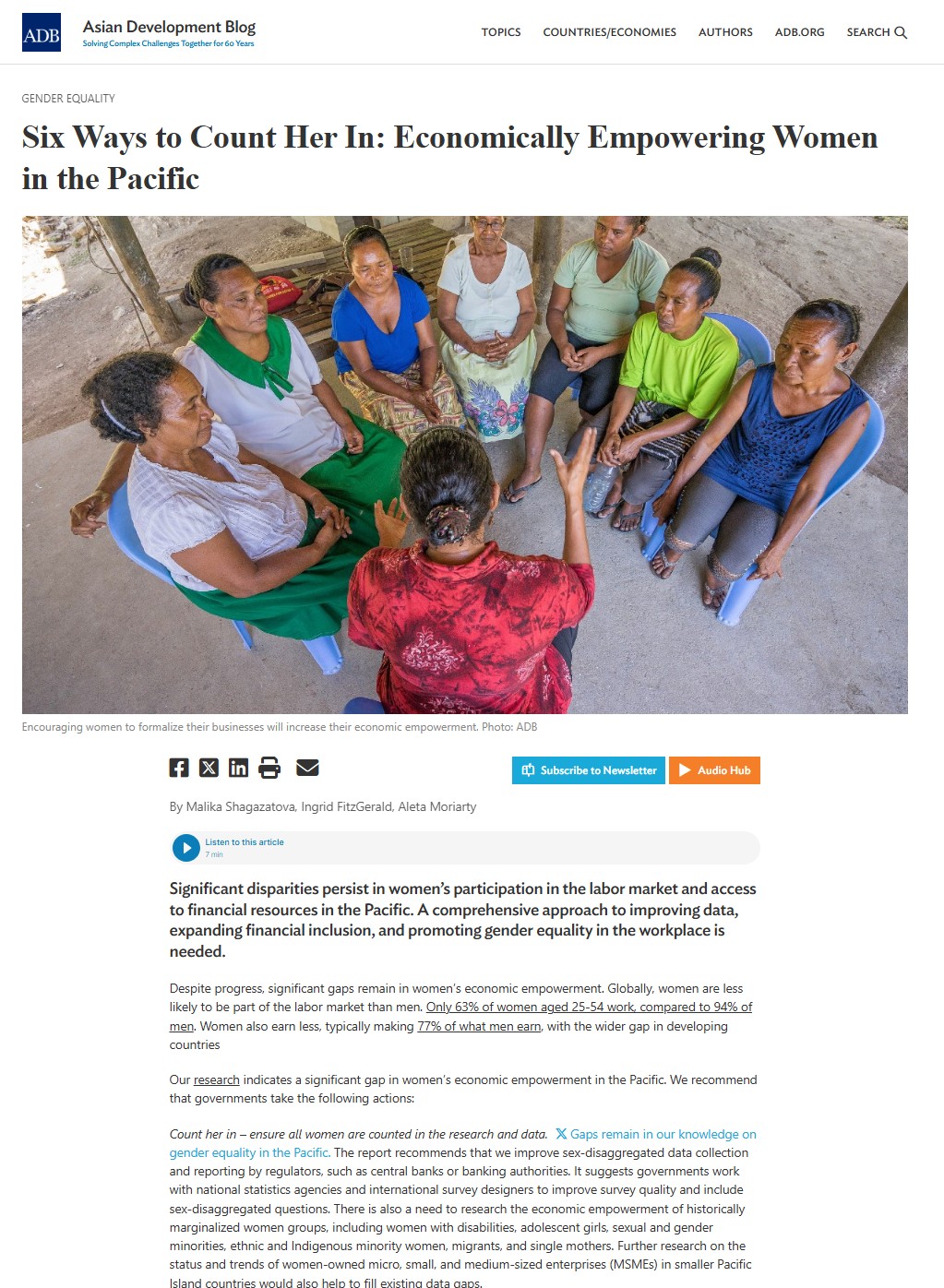 A screenshot of the blog post