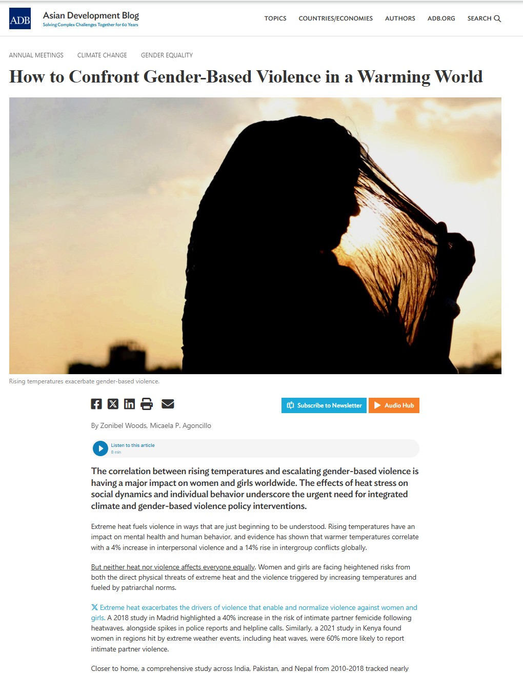 A screenshot of the blog post
