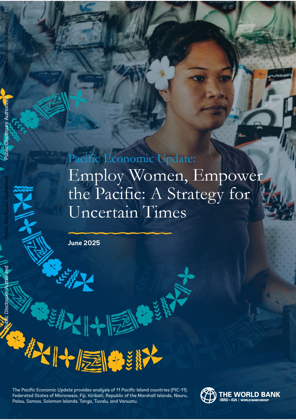 Cover of the report Pacific Economic Update: Employ women, empower the Pacific: a strategy for uncertain times